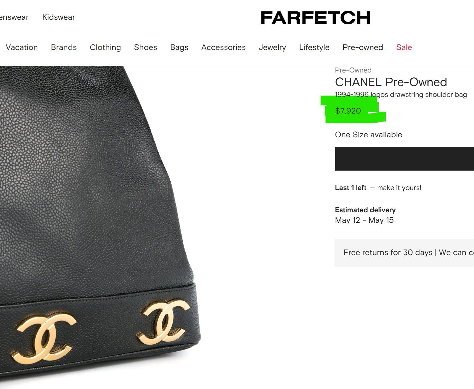 Chanel Borse da donna: Vintage CHANEL Caviar CC Drawstring Bucket Shoulder Tasche – Usato da Cham venduto da Trendy_Outlet 8
