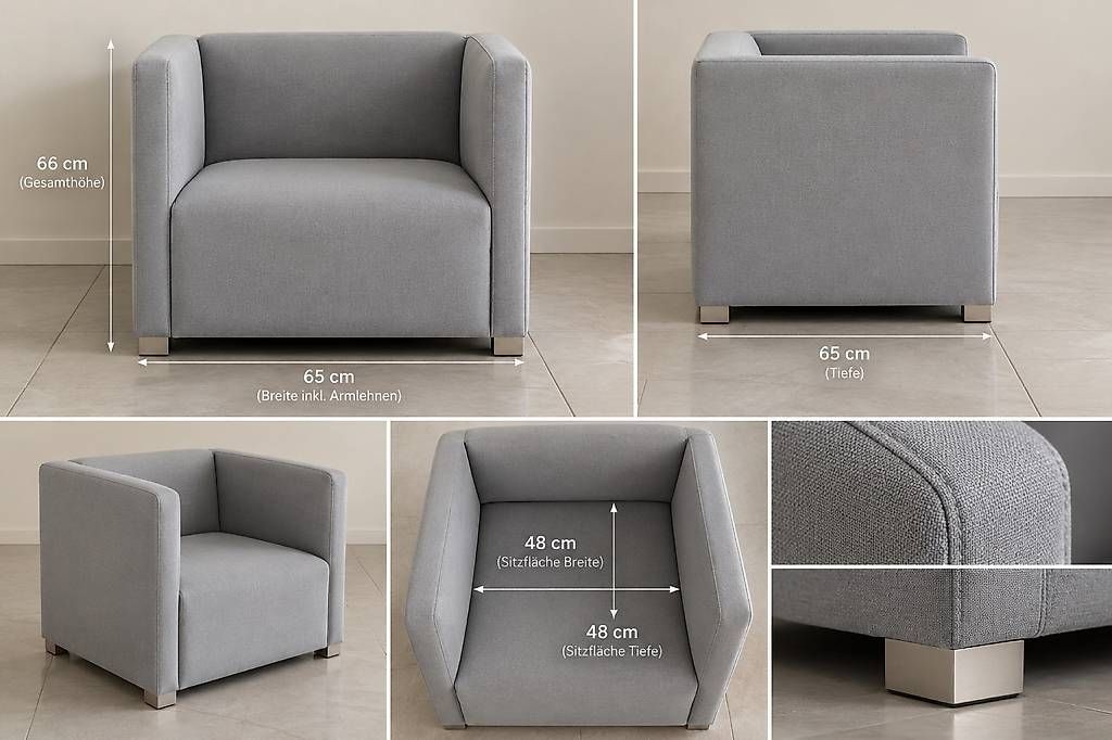 Micasa Poltrone: 3 Micasa Sessel hellgrau / einzeln oder Set / Top Zustand – Usato da Weiningen ZH venduto da MelVintage