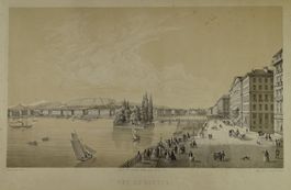 GENÈVE, GENF, GROSSE LITHOGRAPHIE UM 1850