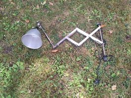 Werkstattlampe antik, mit Schere