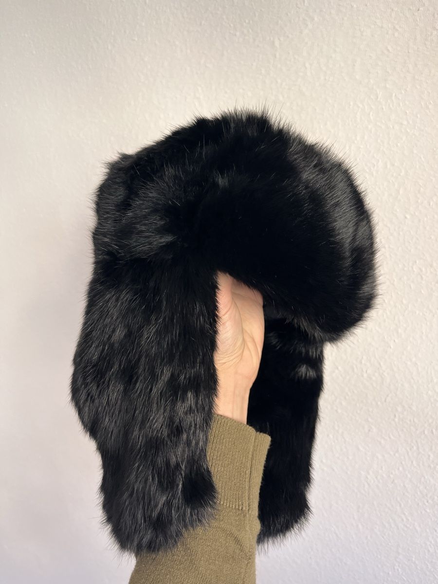 Copricapi, berretti & cappellini: Rabbit Fur Chapka Black – Nuovo (secondo la descrizione) da Genève venduto da 3M_JR