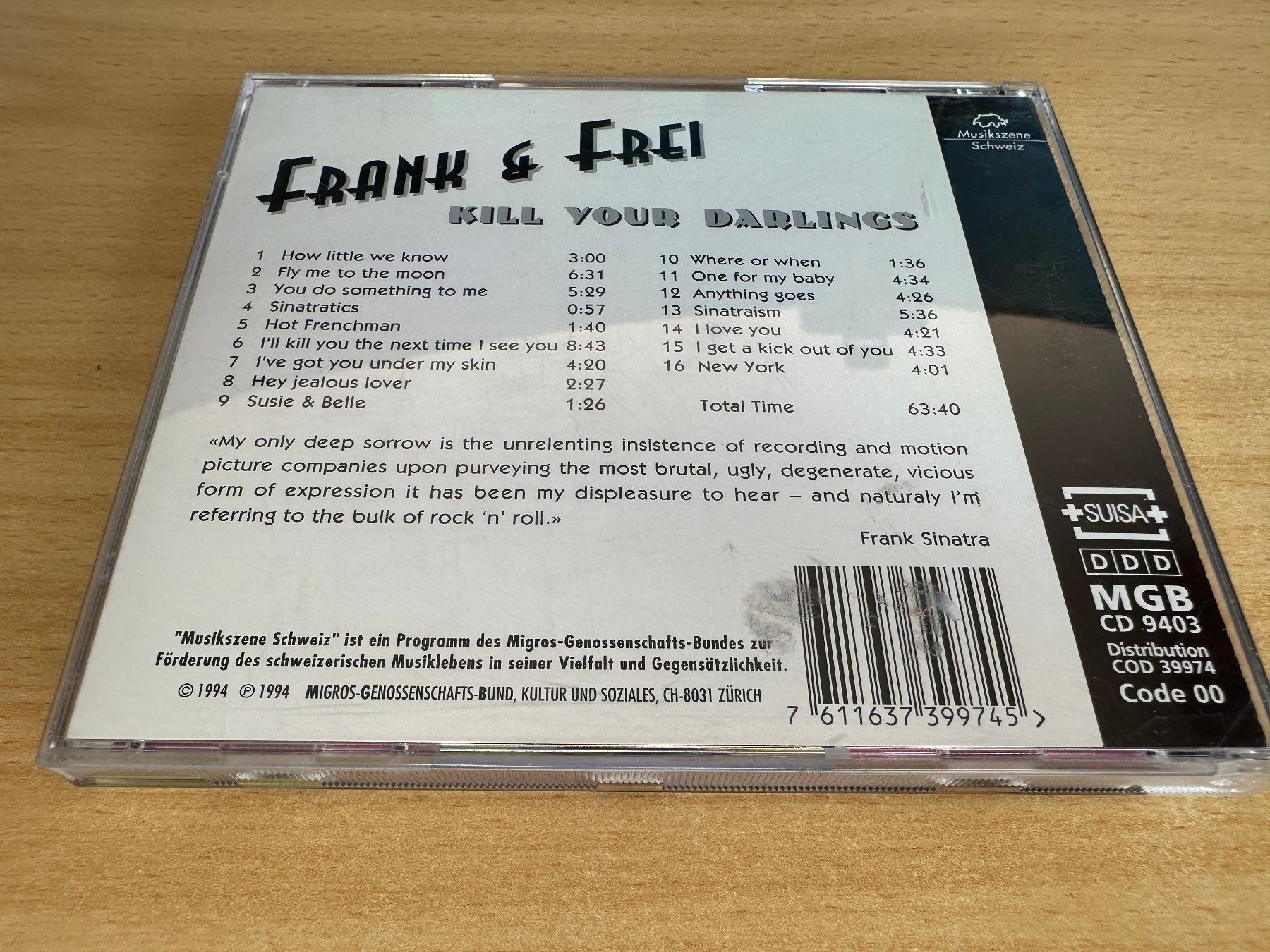 CDs: Frank & Frei – Kill Your Darlings – Gebraucht aus Rikon im Tösstal von Alpenmutz 1