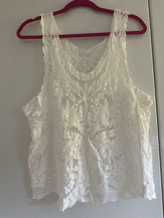 Weisses Spitzen Top, ärmellos, ideal für den Sommer!