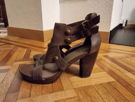 Sandales bois/cuir OXMOX 37 neuves