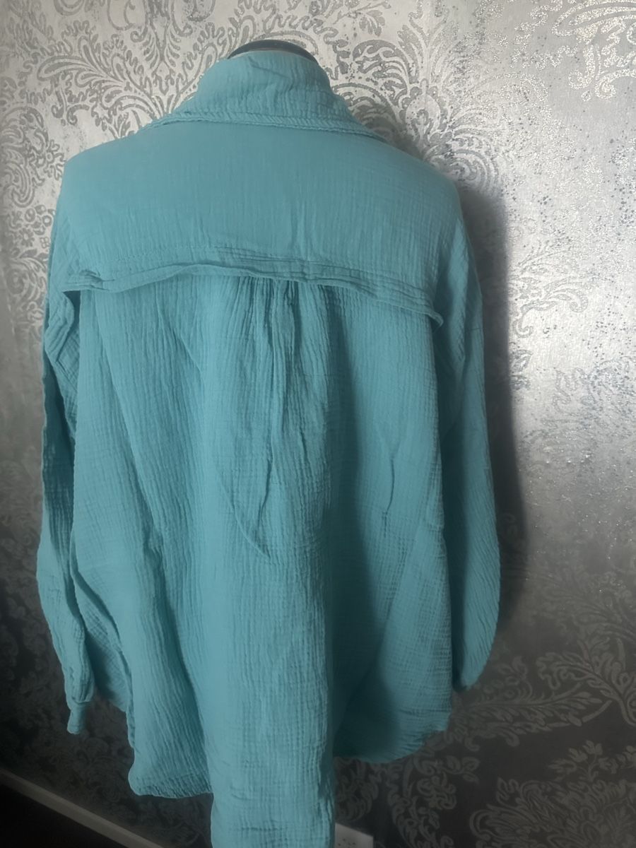 Camicette: Bluse Musselin Türkis Gr. L - neu – Nuovo (secondo la descrizione) da Diepoldsau venduto da Soleil0425 1