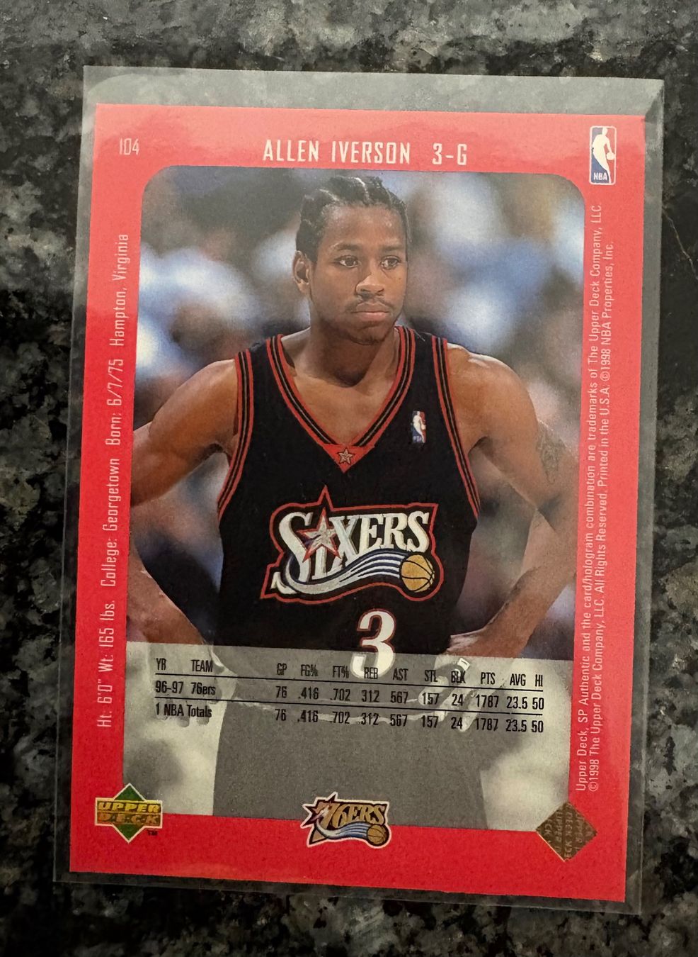 Nba Carte collezionabili: NBA Allen Iverson Upper Deck SP Authentic 97/98 Card – Nuovo (secondo la descrizione) da Muttenz venduto da joba23 1