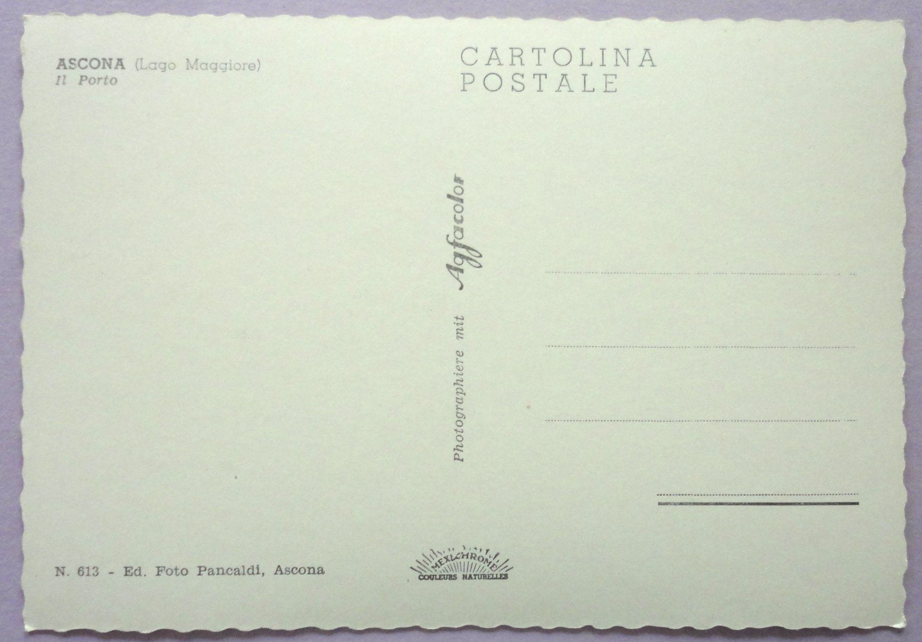 Cartoline postali: Ascona - Il Porto – Usato da Fétigny venduto da Billy2miny 1