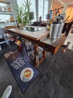 Arbeitsinsel Kochinsel Massivholz mit Glaskeramikkochfeld