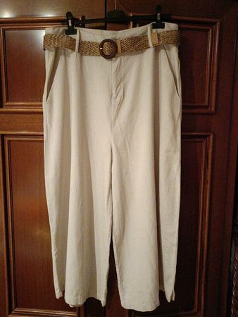 Chicoree Leinenhose Beige Gr.L mit Gürtel Top Zustand