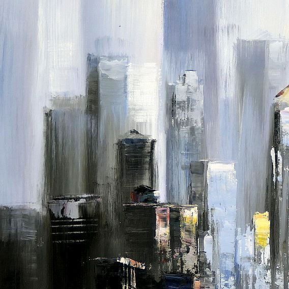 Riproduzioni & Creazioni: Abstrakt New York Skyline im Winter II – Nuovo (secondo la descrizione) da Larnaca venduto da KunstDepot24 1