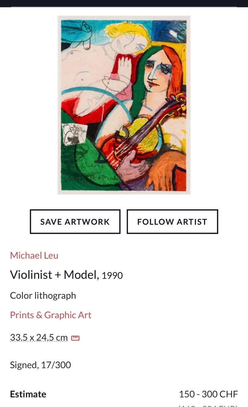Grafiken & Lithographien: Michael LEU (1950) - Farblithographie – Gebraucht aus Solothurn von NUVICO 9