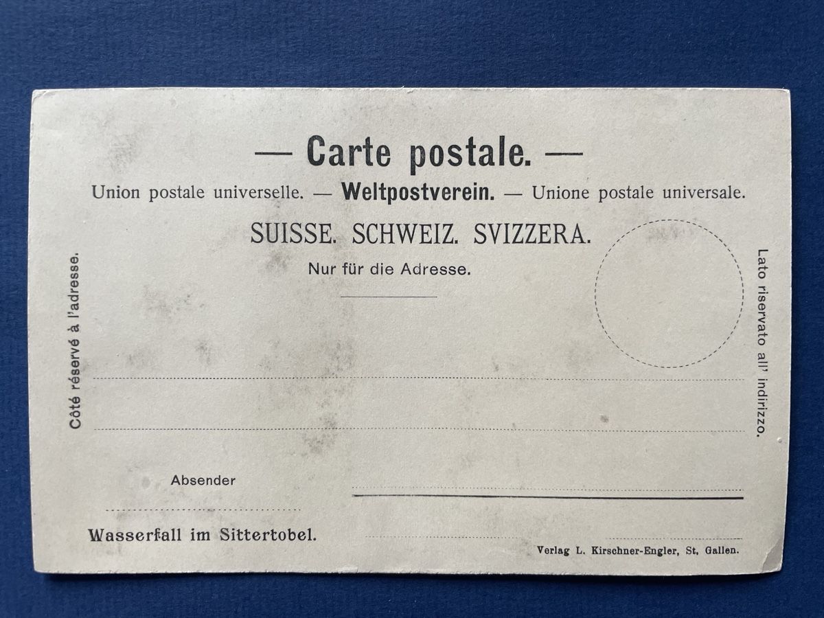Ansichtskarten: Alte Ansichtskarte: Wasserfall im Sittertobel, St. Gallen – Gebraucht aus Neuhausen am Rheinfall von Arielle55 1