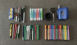 Schreibwaren Set Stifte Marker Etuis