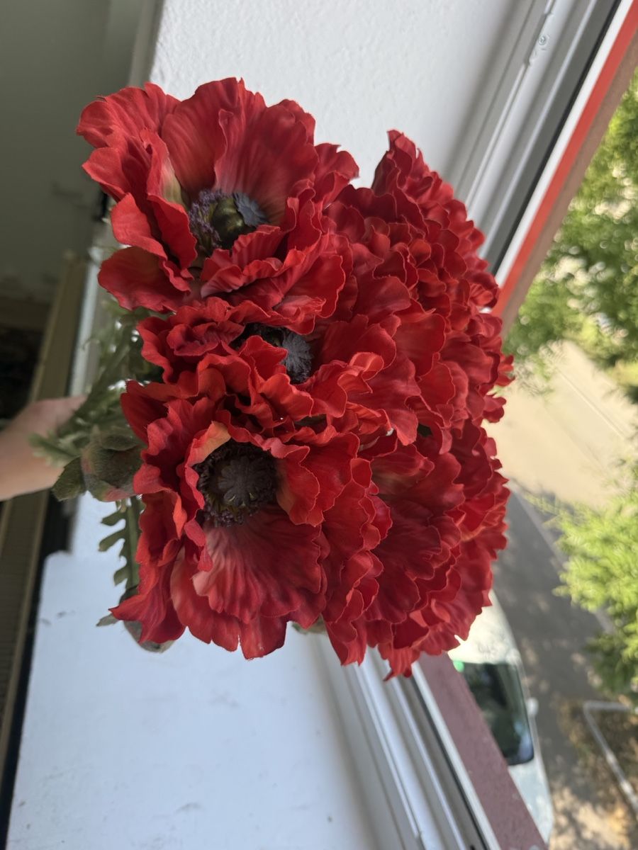 Piante & sementi: 8er Mohnblumen rot, 80cm, künstlich – Nuovo (secondo la descrizione) da Oberengstringen venduto da Derysh