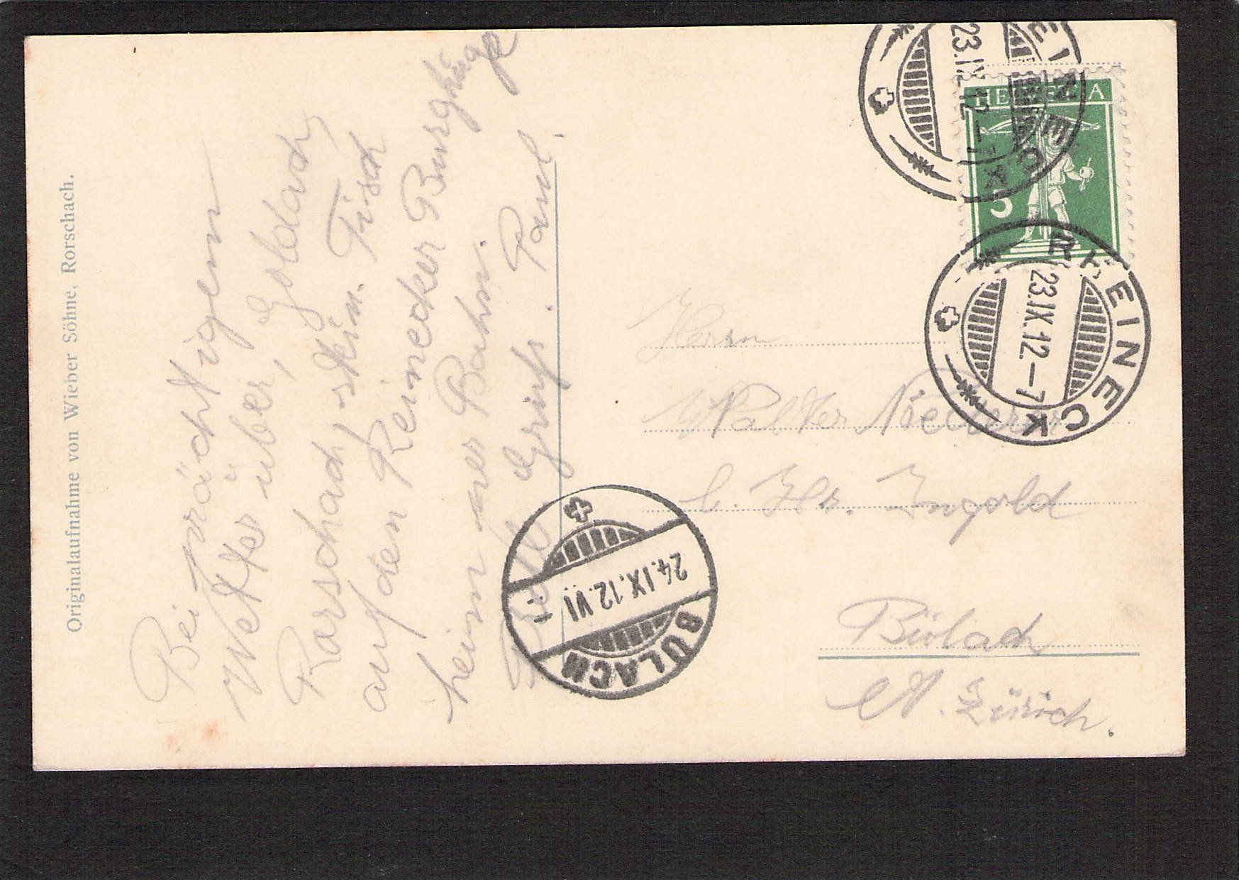 Ansichtskarten: #Rheineck SG , gel. 1912 – Gebraucht aus Reichenburg von Pipo-67 1