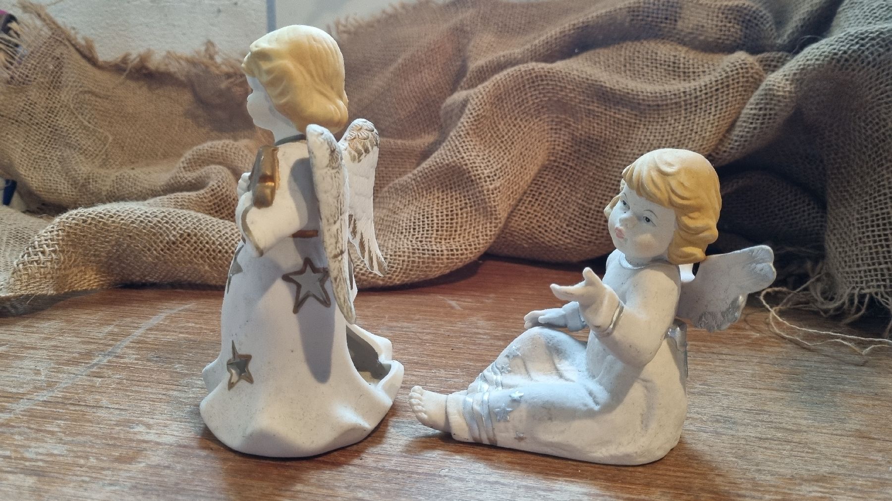Figuren: 2 Stk. Keramik Engel 18+ 12cm – Gebraucht aus Merishausen von Ussta1 2