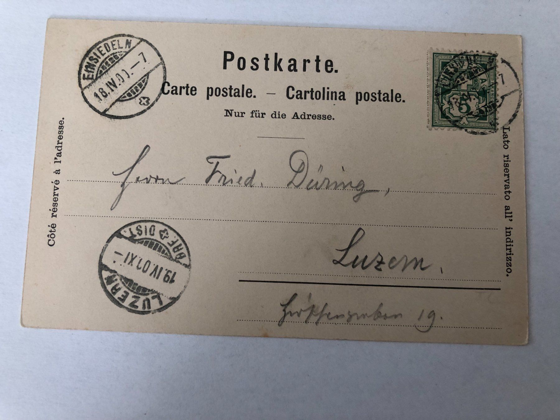 Cartoline postali: Ansichtskarte Einsiedeln Kloster Hotel du Paon 1900 – Usato da Pfäffikon ZH venduto da Waltoversand 1