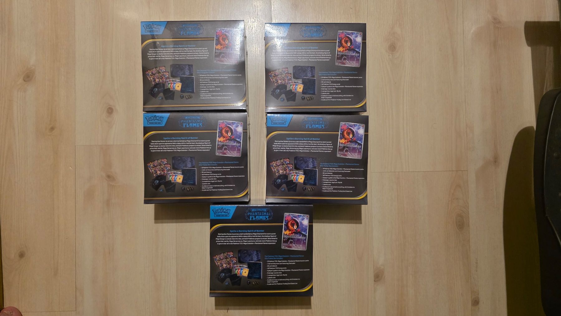 Pokémon Carte collezionabili: 5 x Phantom Flames ME2 Elite Trainer Boxes (ETB) ENG – Nuovo e nell'imballaggio originale da Nyon venduto da Kumaz 3