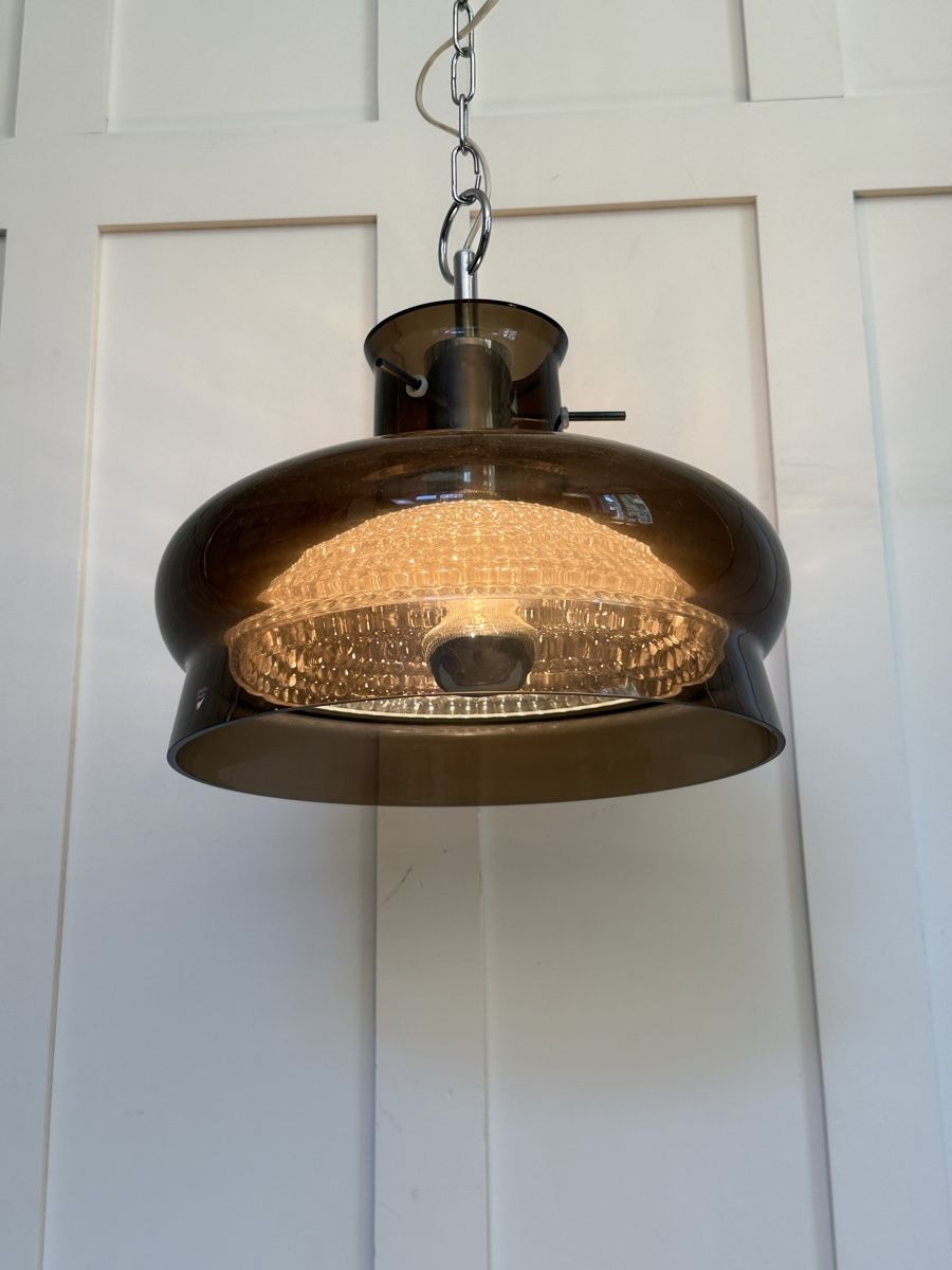 Lampadari & plafoniere: Orrefors braune Deckenleuchte aus Schweden – Usato da Zürich venduto da Zurichvintage 5