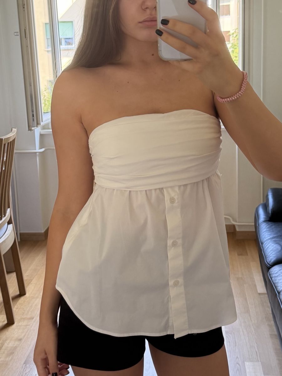 Zara Top: WHITE STRAPLESS ZARA TOP – Usato da Genève venduto da yav_9r9f 3