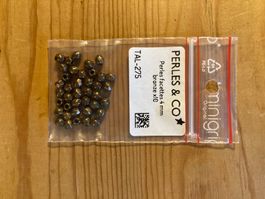 37x Facettierte Würfel Perlen 4 mm bronze zum Basteln