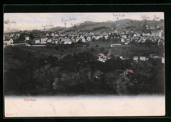 Cartoline postali: Herisau, Totalansicht mit Umgebung aus d – Usato da Berlin venduto da bartko-reher