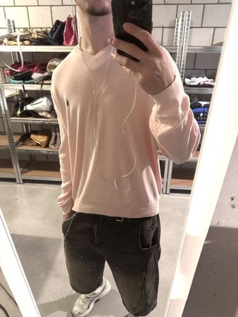 vintage ralph lauren v-neck sweater pink 