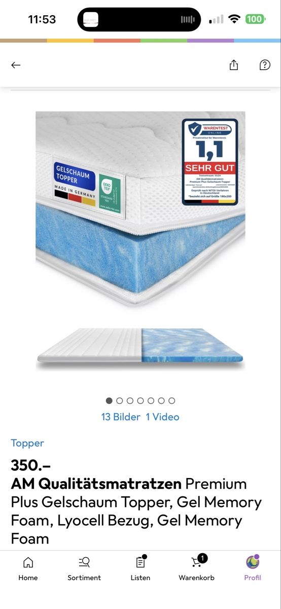 Matelas: Matratze / Topper – Neuf (Voir description) à Zürich par Glitterfee 2