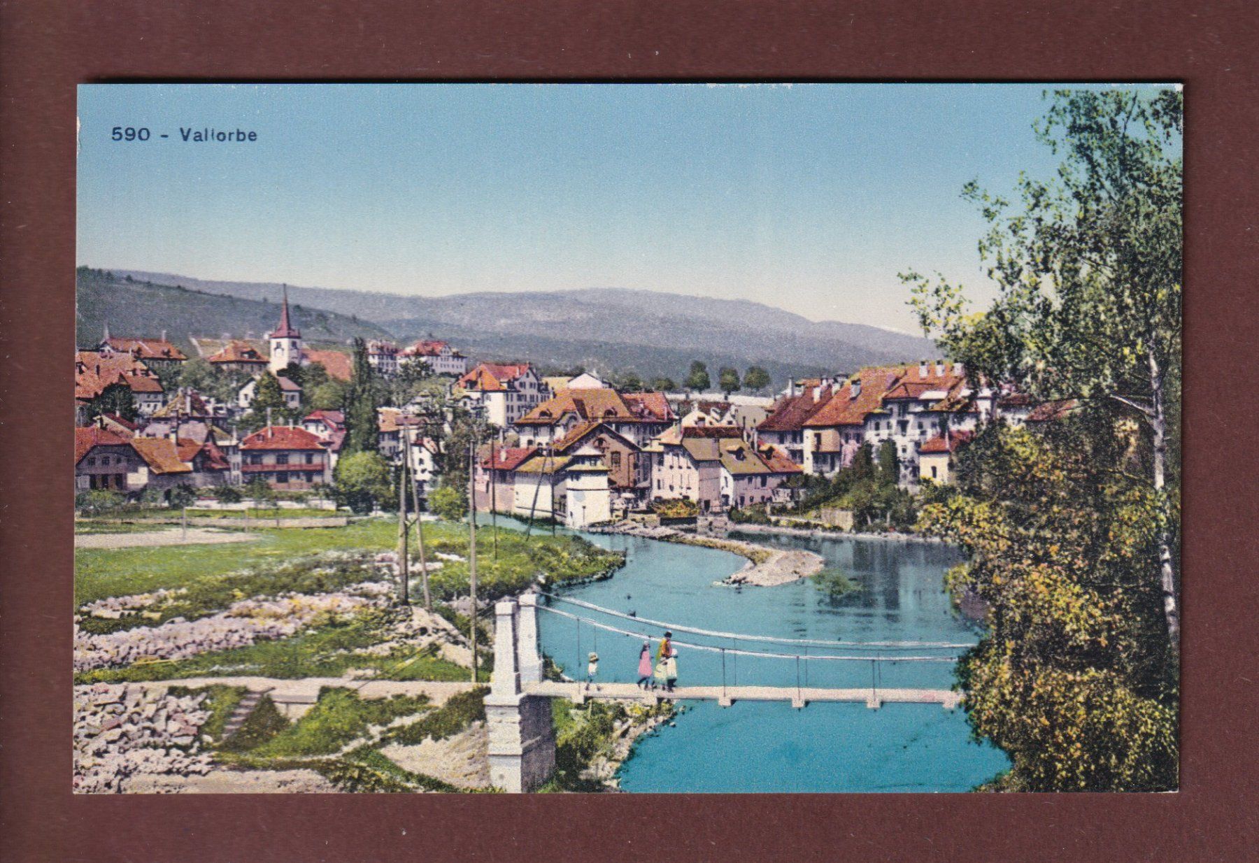 Cartoline postali: VALLORBE - Pont sur l'Orbe – Usato da Pully venduto da nicecards