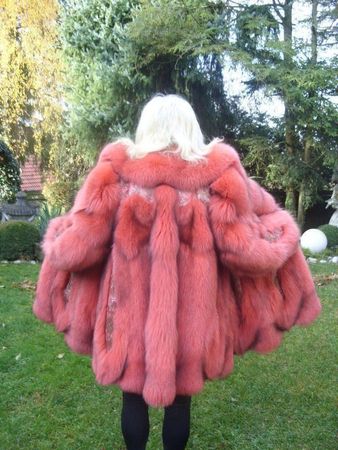 Fuchs Pelzjacke mit Stirnband Pelz Echtpelz