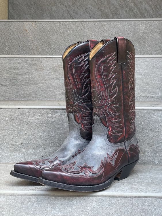 Bottes western cow-boy en cuir marron Tony Lama taille 7 A