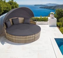 Rattan Sonneninsel mit Dach und Tisch