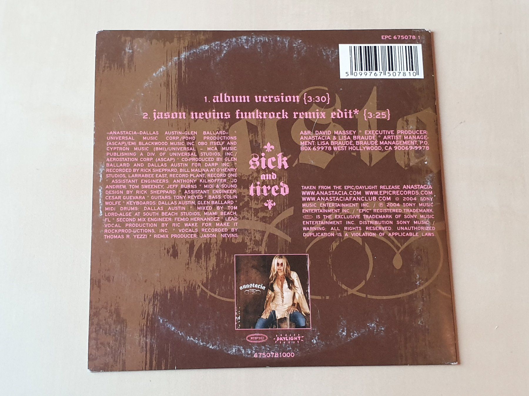 CDs: Anastacia Sick & Tired – Gebraucht aus Stansstad von collectorsshop 1