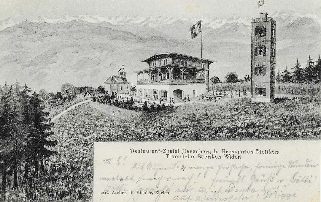 Cartoline postali: AK WIDEN REST. HASENBERG 1905 – Usato da Schlossrued venduto da Aronliam