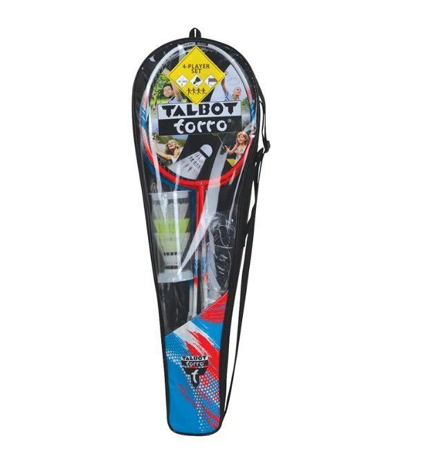 Racchette: 4 Badmintonschläger, Talbot Torro Netz-Federballset – Nuovo e nell'imballaggio originale da Genève venduto da Pandi_Panda 1