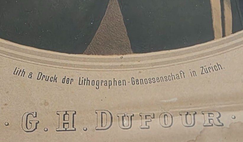 Grafica & Litografie: Lithographie zeigt den Schweizer General Dufour antik – Usato da Flums venduto da Flumsantik 2