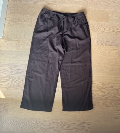 Uniqlo Leinen-Mix Hose braun weit Gr. XL