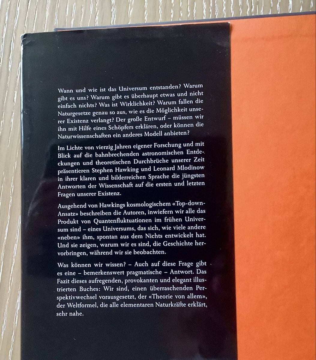 Libri: Stephen Hawking - Leonard Mlodinow - Der grosse Entwurf – Usato da Züberwangen venduto da benjause 1