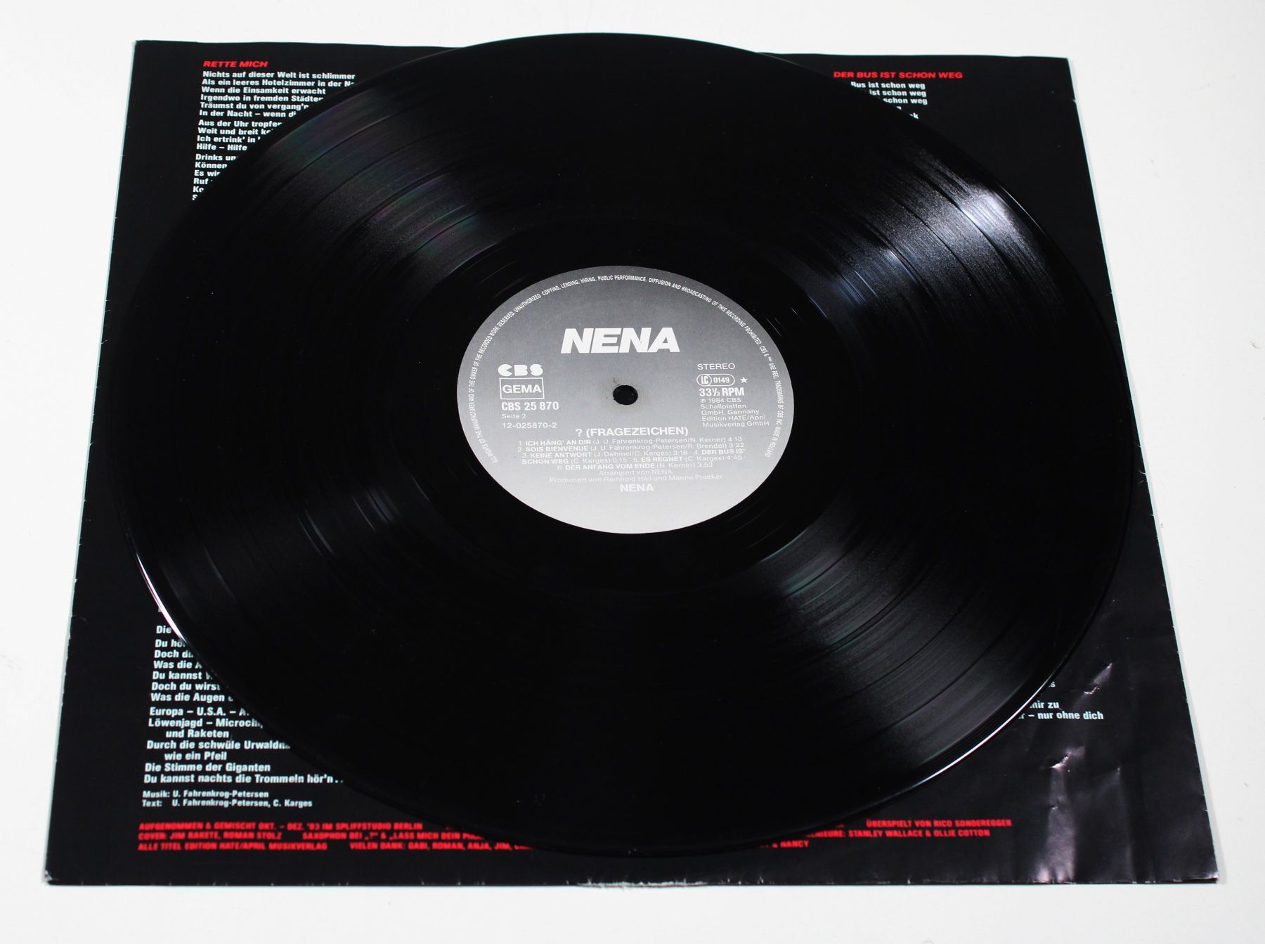 Dischi in vinile: Vinyl LP NENA - ? FRAGEZEICHEN 1984 – Usato da Brüttisellen venduto da Collector-Corner 4