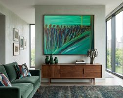 POSITIFF ART: Grünes abstraktes Bild Peinture Abstraite Ver