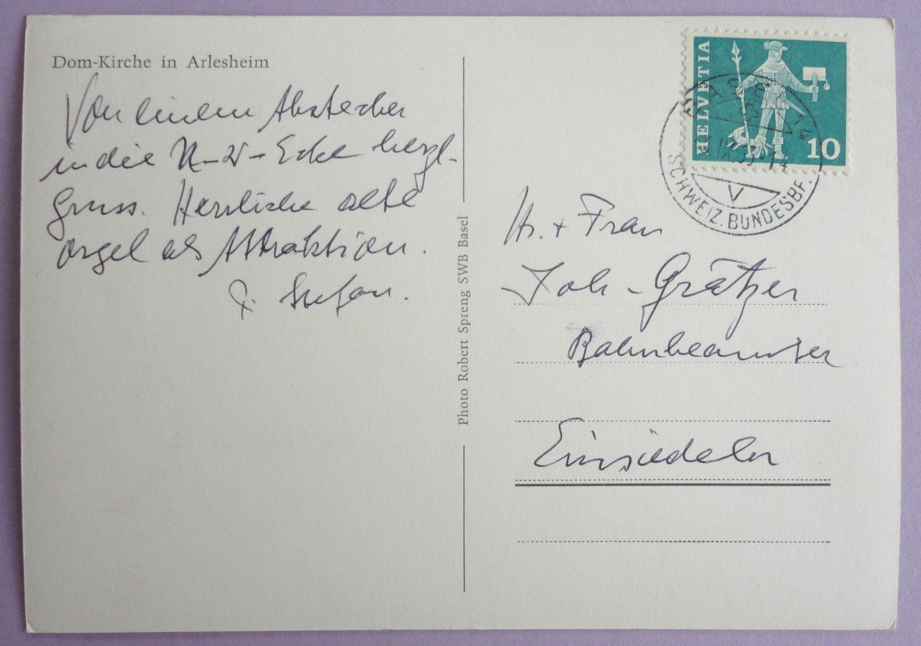 Cartoline postali: Dom-Kirche in Arlesheim – Usato da Fétigny venduto da Billy2miny 1
