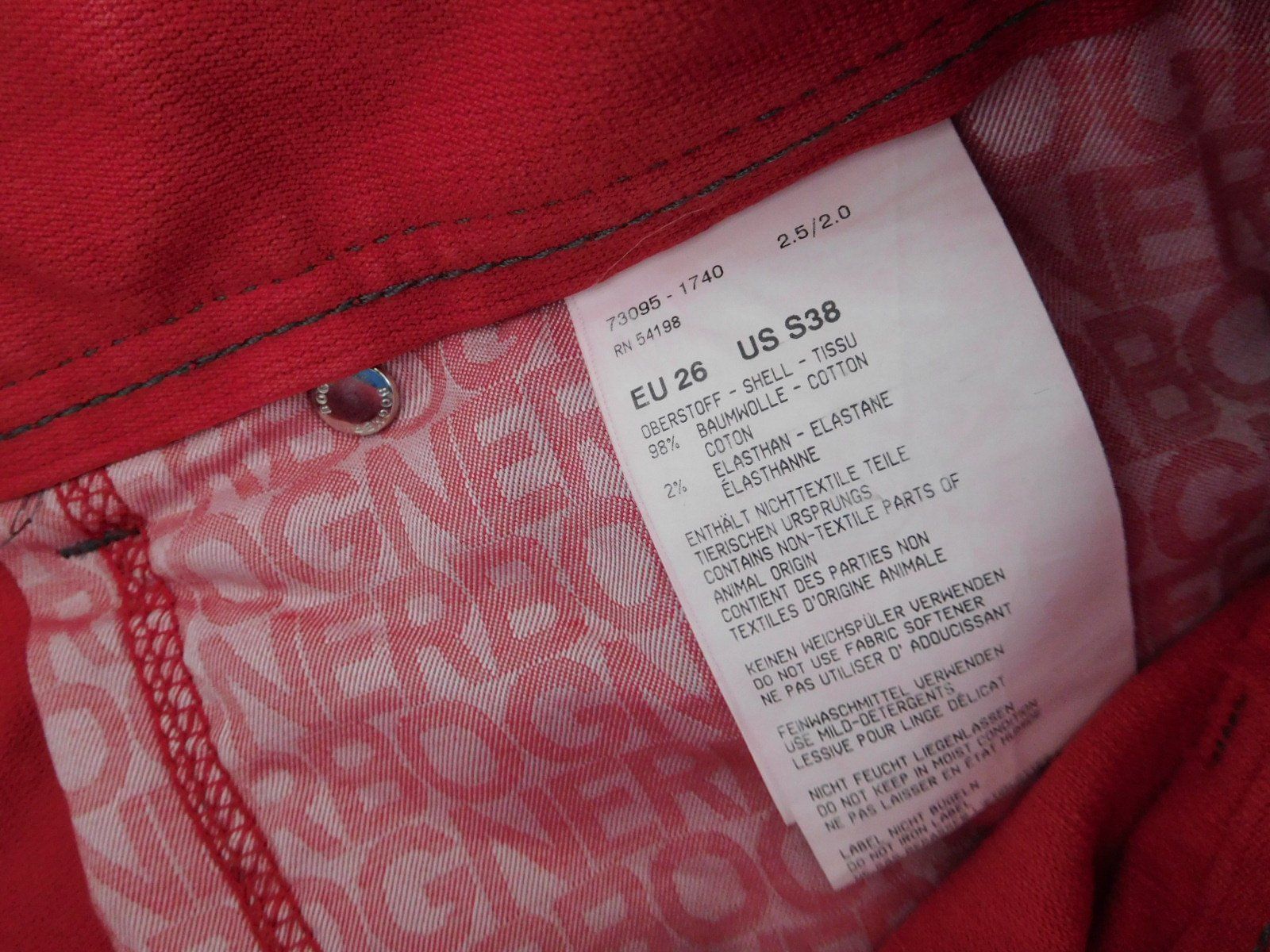Bogner Pantaloni: BOGNER Herren HOSE Feincord rot Gr. 54 – Nuovo (secondo la descrizione) da Holziken venduto da Rupe 5