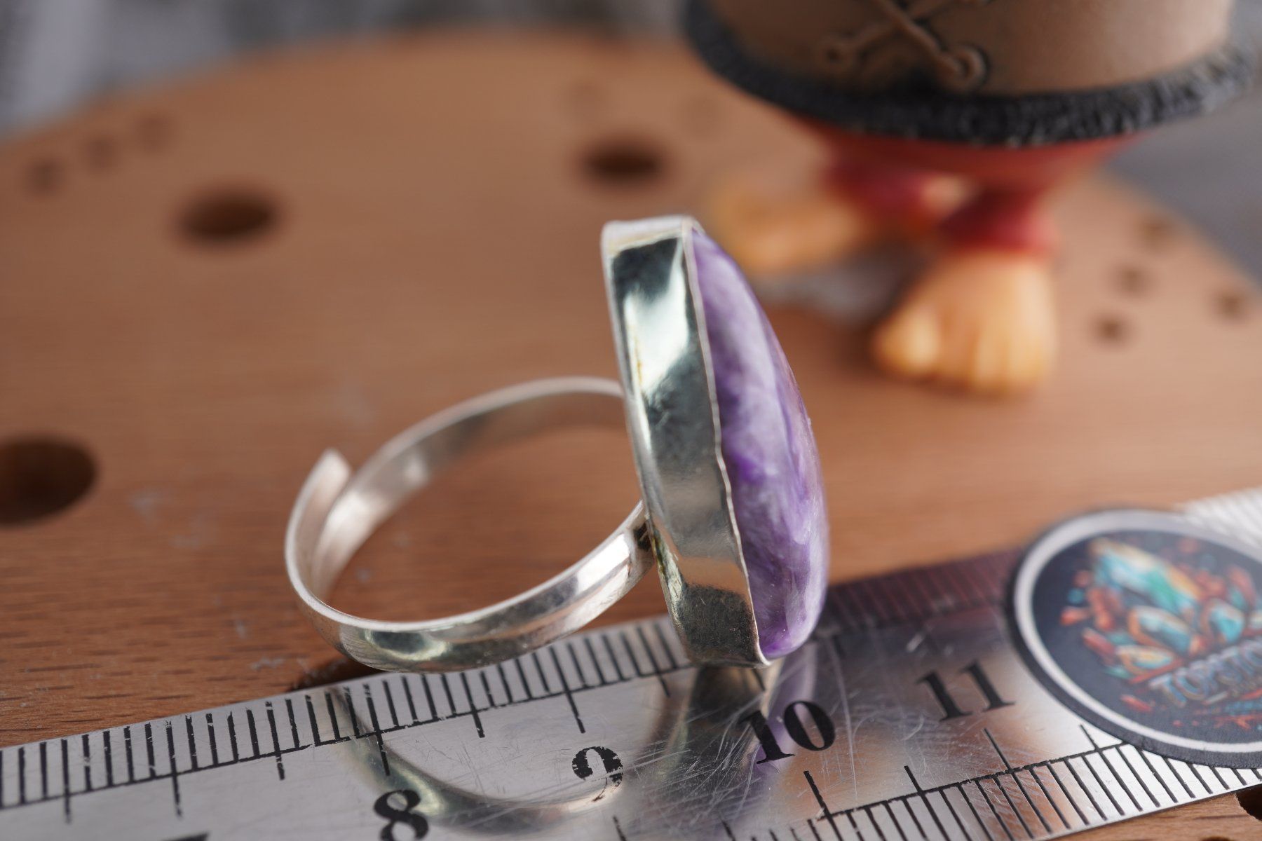 Minerali & Pietre curative: Charoit        ring Grösse  Variabel     (Räumung!) – Nuovo e nell'imballaggio originale da Eschenbach SG venduto da topstone 3