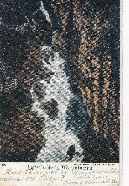 Cartoline postali: Meiringen - Alpbachschlucht Litho + 1907 – Usato da Emmenbrücke venduto da teestube