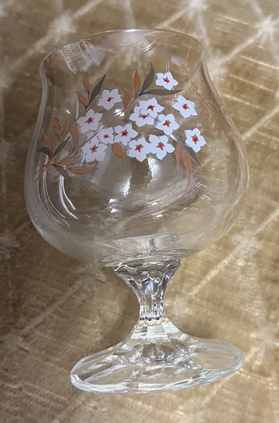Gläser: 4 Cognac Gläser - handbemalt mit Blumenmuster – Gebraucht aus Stetten AG von Brissago25 2