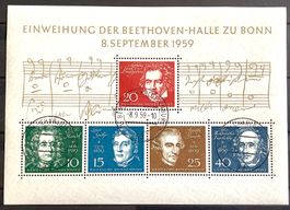 1959 - BRD Beethoven Block n.2  ET  mit original Gummi