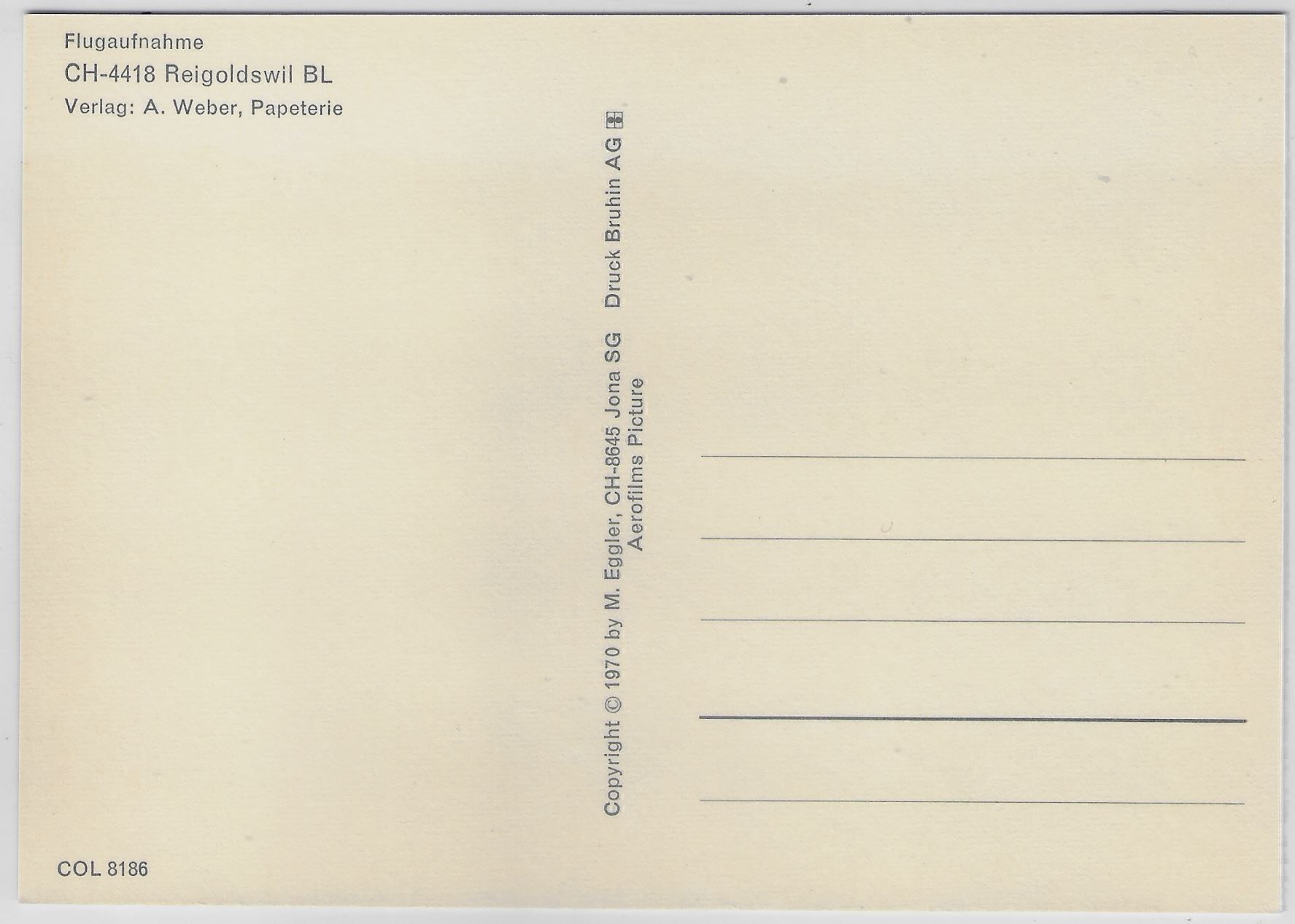 Cartoline postali: Flugaufnahme Reigoldswil BL – Antico da Ettingen venduto da Kartenplanet 1