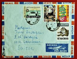 VIETNAM CONG HOA SÜDVIETNAM FLUGPOST PAR AVION LAUSANNE 1971