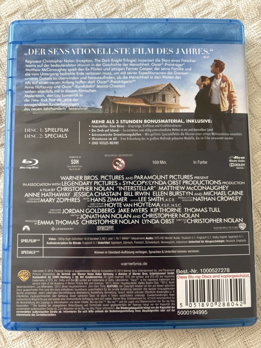Tous les DVDs: Interstellar bluray – D'occasion à Oberentfelden par Rabaelikus 1