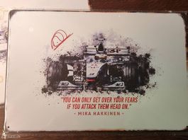 Blechschild Formel 1 Mika Häkkinen